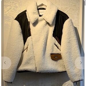 Frame Sherpa Fleece Jacket - Cream and Black